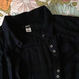 Long Urban Outfitters high-low flannel